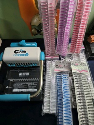 The Cinch Book Binding Machine We R Memory Keepers Blue & White & 8 Book Binding