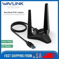 WAVLINK 1300Mbps USB 3.0 WiFi Adapter Network Card 2.4/5GHz for Desktop Laptop