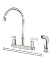 Kitchen Faucet with Sprayer 2 Handle Kitchen Sink Faucets 8 Inch Brushed Nickel