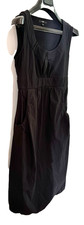 Cue Womens Bubble Hem Dress Size 8 Sleeveless Black Viscose Work Party Cocktail