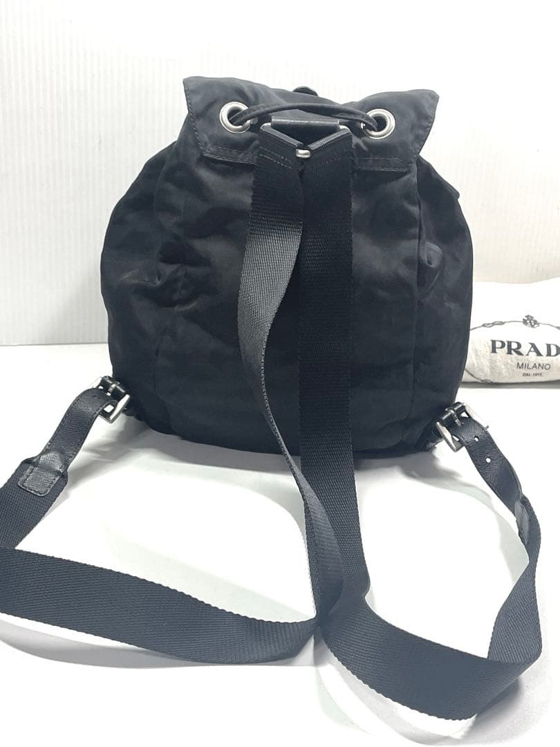 PRADA Mini Backpack Black Triangle Plate Nylon Fr… - image 2