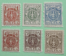 POLAND, 1920-22, General Issue - Eagle Sc 149-152C, Cpl Set Mint LH (*)