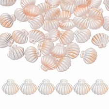 100 Pcs Glass Crystal Bead, Scallop Shape Beads for Jewelry Making, Orange