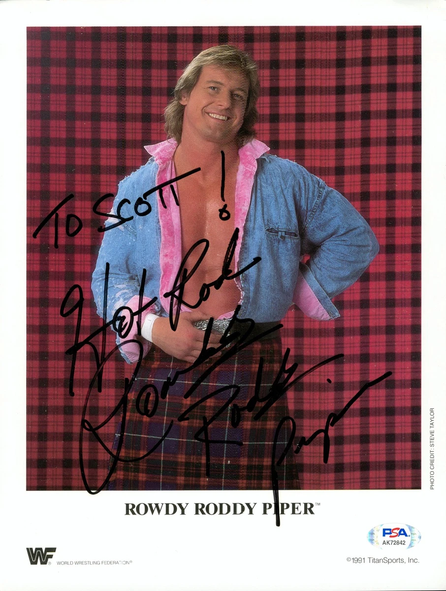 ロディー・パイパー　直筆サイン色紙（外国人プロレスラー/ＷＷＦスーパースター） 25+ Roddy Piper Wrestling Original Autographed Items for sale