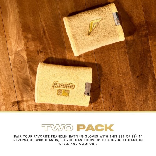 Franklin MLB X-VENT Reversible Wristbands Vanilla Bean - 2 Pack - NEW - 4 Inch - Picture 6 of 9