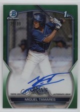 2023 Bowman Chrome Prospect Green Refractor 29/99 Miguel Tamares Auto 1o0h