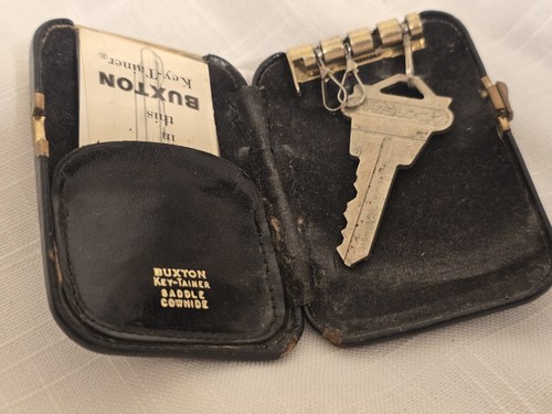 Vintage  Key-Tainer Antique Cowhide Key Holder 1960s RESTORATION READY!