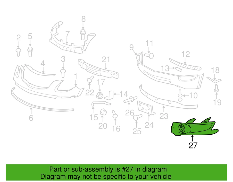 Faro antiniebla delantero (derecho) Buick Enclave 2008-2012, pieza original nueva, P/N 25878272 Foto 4 de 4
