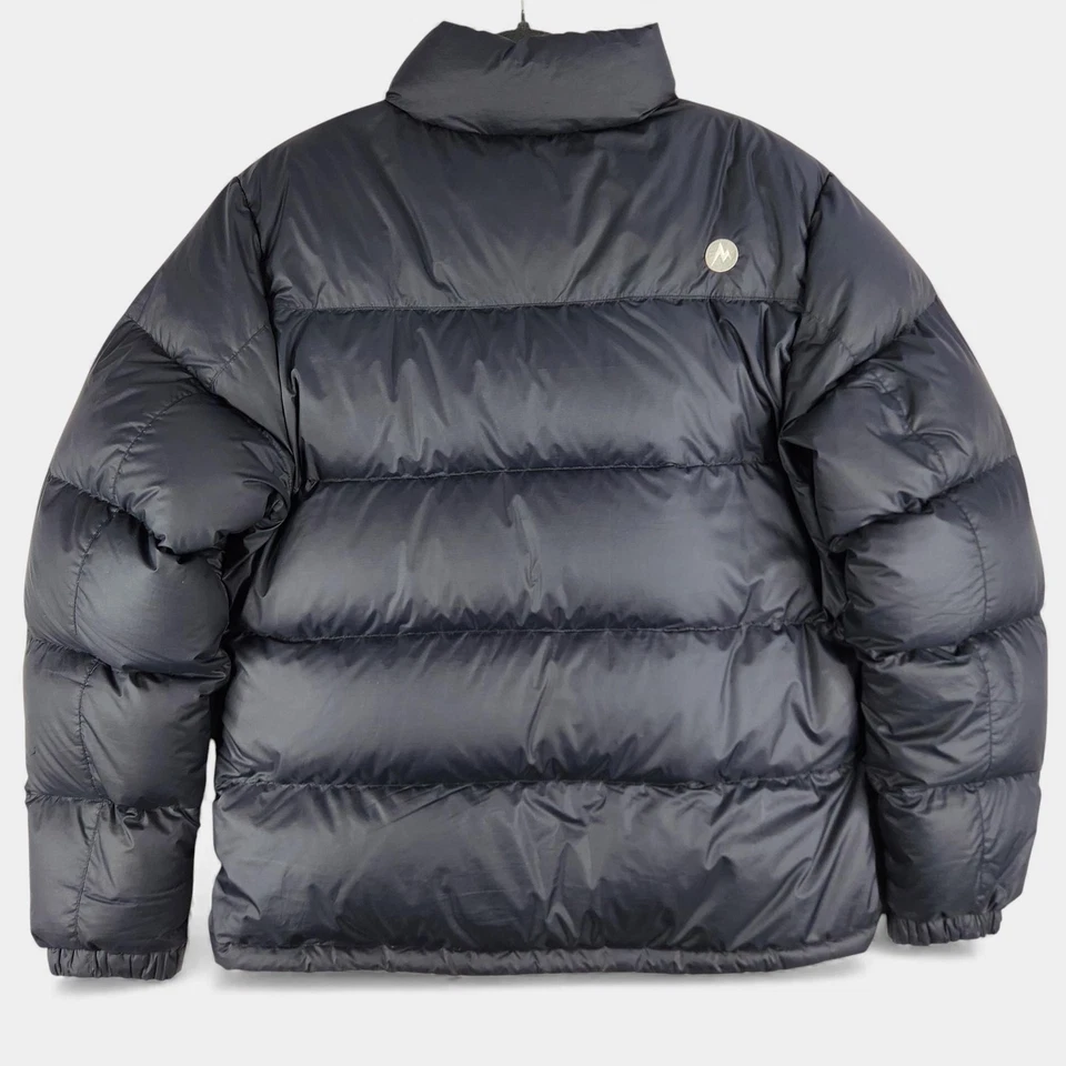 Marmot Down Puffer Jacket Mens Large Black 650 Fill Insulated Zip Pockets - Image 2 of 4