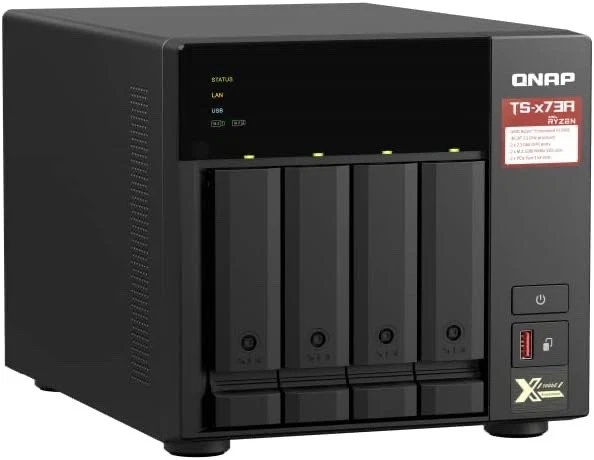 QNAP TS-473A (8GB SO-DIMM DDR4, AMD Ryzen V1500B) Tower Network Attached Storage - Image 3 of 3