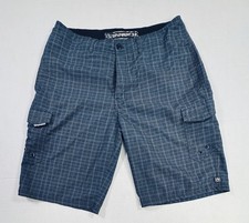 Ocean Current Swim Trunks Men Plaid 32 Straight Leg Board Shorts Surfer OC001B