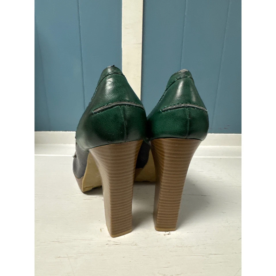 Zapatos mocasines con plataforma MIA tacón bloque suela de cuero ribete bloque de color 7,5 Foto 3 de 4