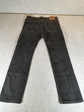 Levis 505 Jeans Men 36x32 Regular Fit Straight Black Faded Denim Stretch Classic