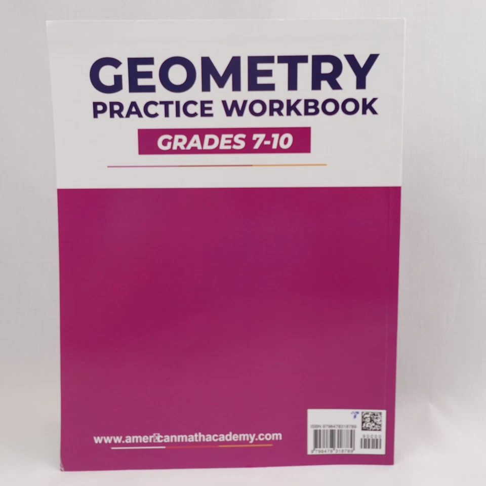 GEOMETRY PRACTICE WORKBOOK GRADES 7-10 FOR THE SAT & PSAT Highschool Math - Image 2 of 4