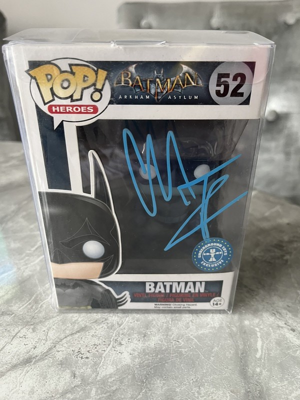 Funko POP Arkham Asylum Detective Batman #52 Signed By Christian Bale COA