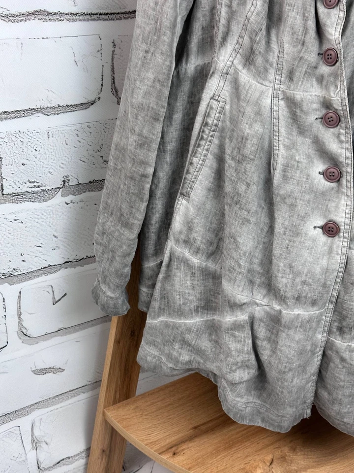 Rundholz Linen Jacket Cardigan Assymetric AvantGarde Gray Size L (US TAX PAID) - Image 3 of 4