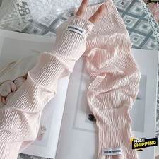 Ice Silk Sunscreen Sleeves Solid Color Simple Korean Version Driving - NEW