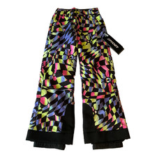 Spyder Olympia Snow Pants Girls Size 8 Multicolor Pockets Adjustable Waist Lined