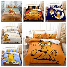 3D Garfield The Cat Bedding Set Quilt Duvet Cover Pillowcase Home Bedroom Gift