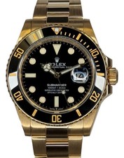 Rolex Submariner 41mm Solid 18k Yellow Gold Oyster Black 126618LN B&P Watch