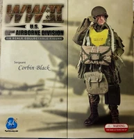 1/6 WWII CORBIN BLACK US 82ND AIRBORNE PARATROOPER 12" FIGURE DID DRAGON MIB 05’
