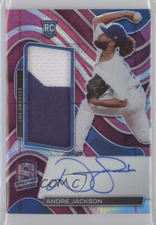 2022 Chronicles Spectra Neon Pink Prizm 10/49 Andre Jackson Rookie Auto RC nd3