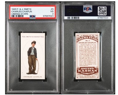 1920 F&J Smith's Cigarettes #5 Charlie Chaplin (RC) PSA 3 ~ Very High End