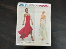 Vogue/Oscar De La Renta Pattern2144, Size 6, FF Uncut, Disco Spanish Style Dress