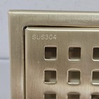 Brushed Gold Stainless Steel 5-7/8" x 5-7/8" Square Floor Shower Drain SUS304 — photo 6