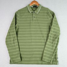 Ted Baker London Long Sleeve Polo Shirt Men's Size 4 Medium Green Textured Snap