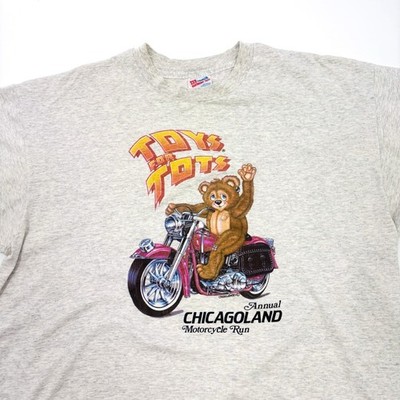 Vintage 1993 Annual Chicagoland Toys for Tots Motorcycle Run T Shirt XXL