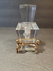 Vintage Tilso Hand Cut & Polished Crystal Perfume On Gold Tone Cherub Stand — photo 3