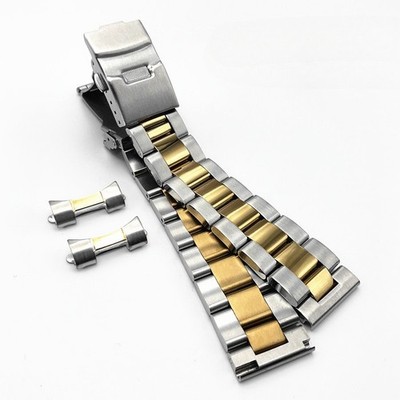 Diving 3bead Solid Stainless Steel Watch Strap, Curved Mouth 20mm 22mm for Seiko