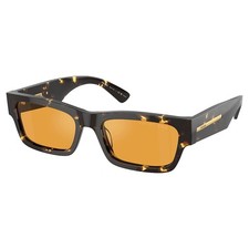 Prada PR A03S 16O20C Havana Black Acetate Sunglasses Yellow Polarized Lens