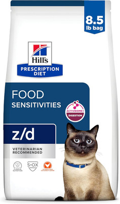 Z/D Skin/Food Sensitivities Dry Cat Food, Hydrolyzed Chicken, 8.5 Lb. Bag