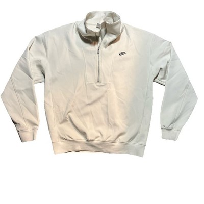 Nike Herren Pullover Sportswear Circa Half Zip Sweatshirt Medium Cream White