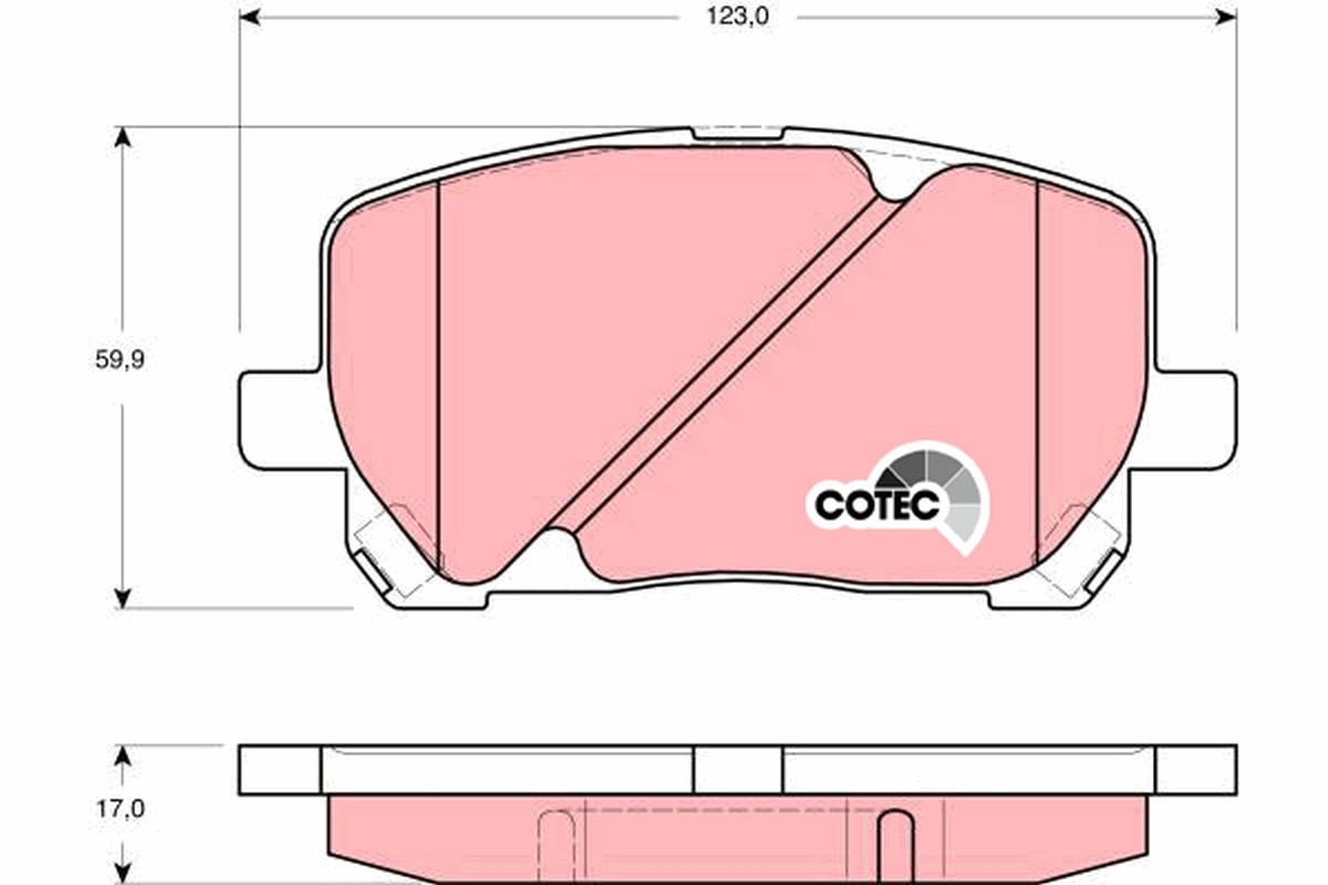 Front TRW-OE GDB3315 Brake Pad Set, disc brake for TOYOTA