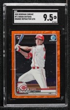 2020 Bowman Chrome Orange Refractor 5/25 Shogo Akiyama #71 SGC 9.5 Mint+ w6f