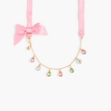J.CREW CREWCUTS GIRLS RAINBOW GEMS PENDANT NECKLACE GOLD-TONE MULTICOLOR