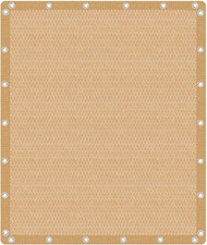 Tenda Parasole, Rettangolare, Sabbia, 3,5 X 3,5 M, Blocco UV, Recinzione per La