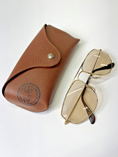 Vintage RayBan Bausch Lomb Sunglasses Pilot Aviators Tinted Lens Gold Frame USA