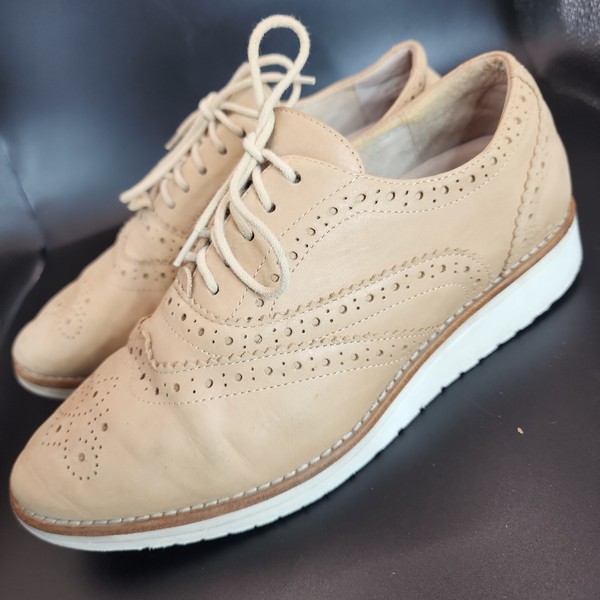 FRANKiE 4 8 Gabbie Leather Brogue Flat Comfort Shoes 