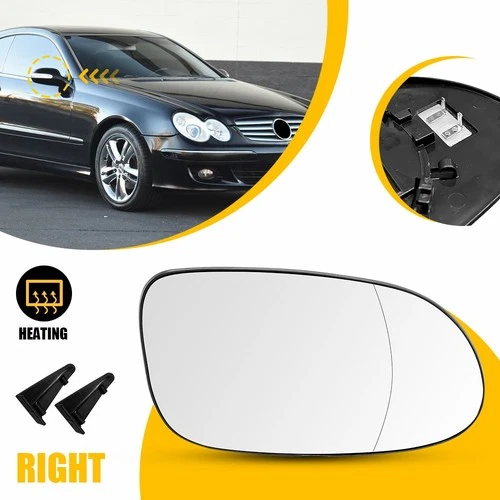 Fit 2007-09 Mercedes CLK550 CLK63 Passenger Side Heated Mirror Glass 2308100821