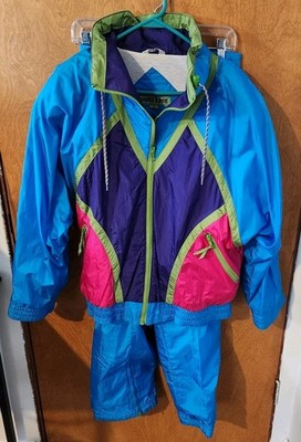 VTG 80s 90s River Edge Sport Track Suit Set Ski Windbreaker Streetwear Small