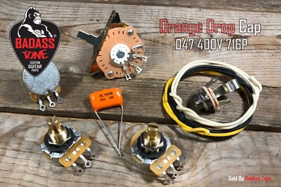 Fender Stratocaster Premium 3 Way Wiring-Kit / OD .047 400V - CTS - Oak 3 Way
