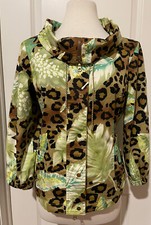 Berek Floral/ Animal Print Front Full Zip Jacket/ Sz-S Beautiful 
