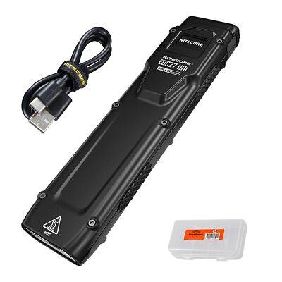 Nitecore EDC27 UHi 3100 lumens Flat EDC Flashlight, USB-C Rechargeable, High ...