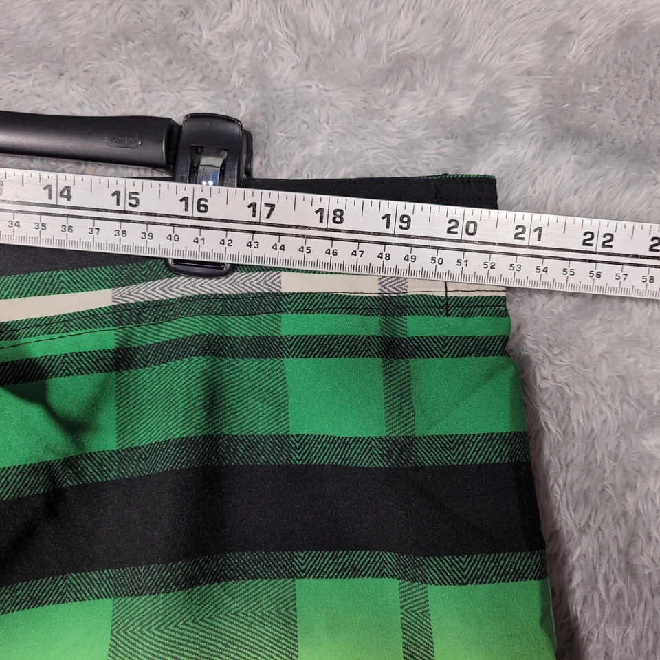 Bañador Hang Ten para hombre XL rojo verde malla a cuadros bolsillos forrados Foto 2 de 4