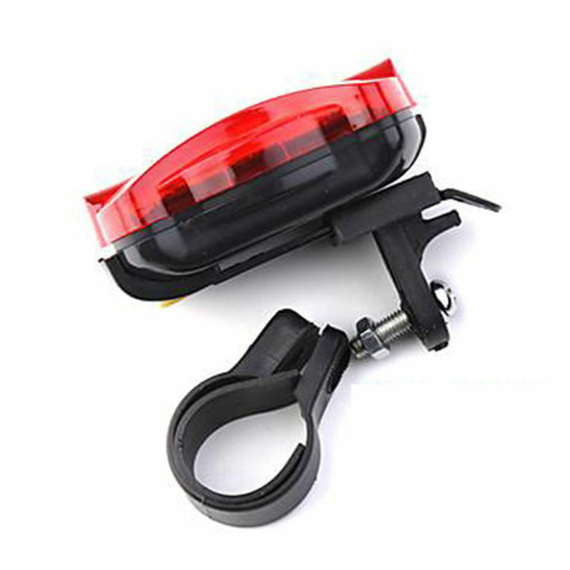 Bike Tail Light 5 LED Red Safety Back Rear Flashing 3-Modes AAA Battery Powered
