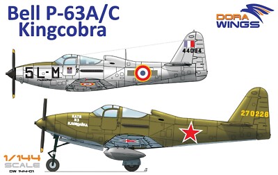 Dora Wings 1/144 Bell P63A/C Kingcobra USAF Soviet French Fighter Double kit